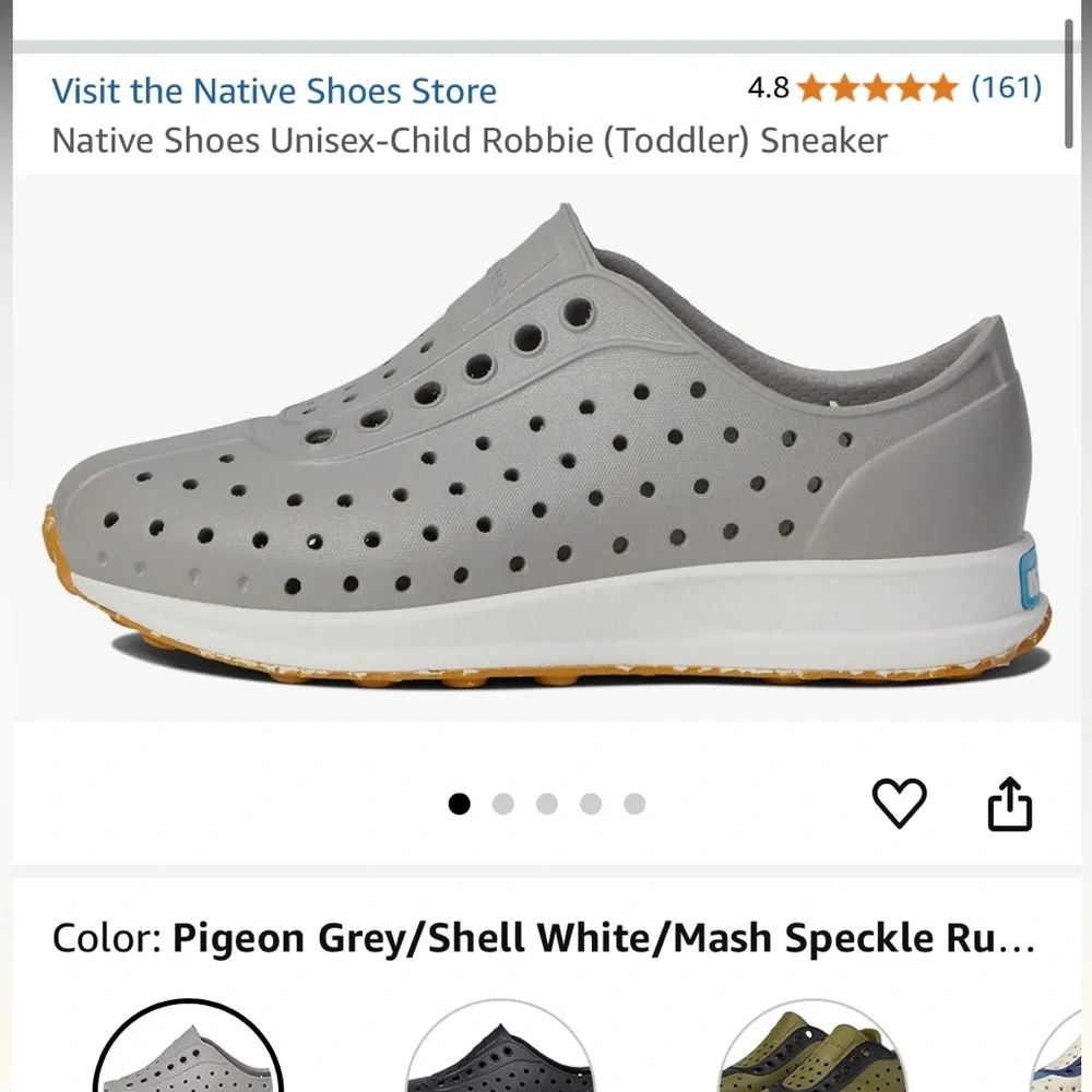 NWOT Native Shoes Unisex Toddler Robbie Shoe - Picture 6 of 6